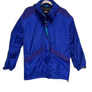 REI Gor-Tex Women's Royals Blue and Aqua Winter Jacket Coat 90s